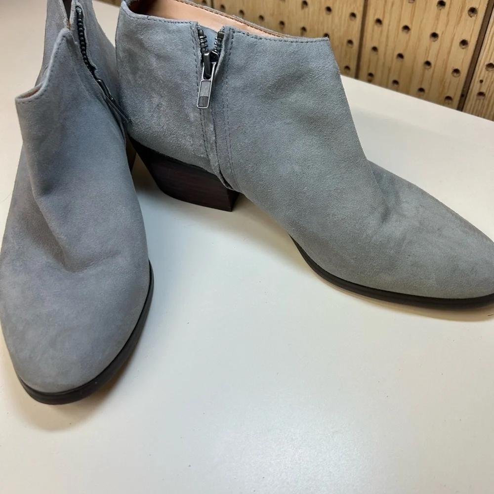 J. Crew Leather Ankle Boots In Grey